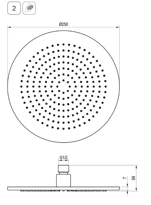 Pommeau de douche Gris Foncé