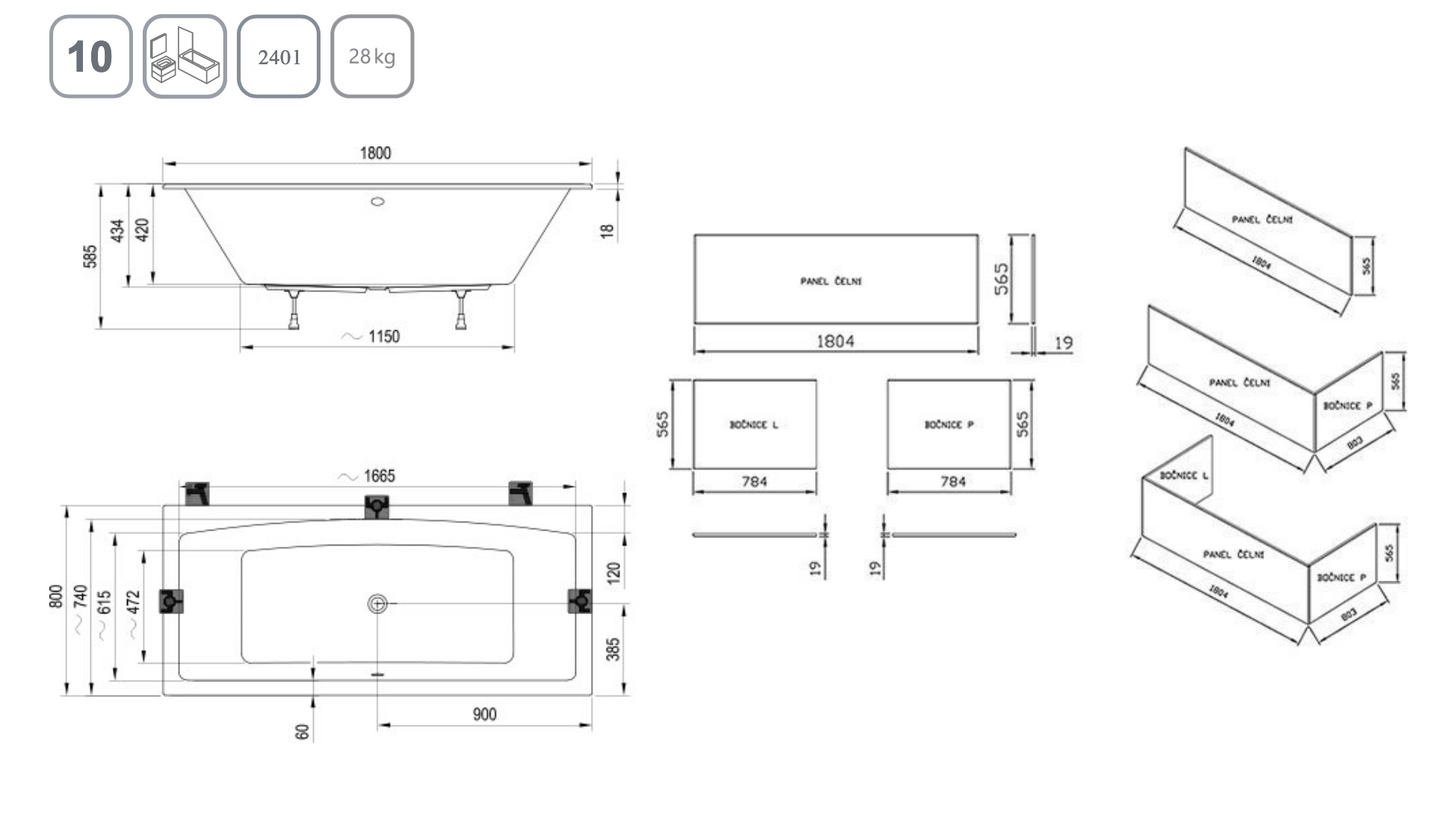 Inbouw Bad Formy 02 Slim Ravak