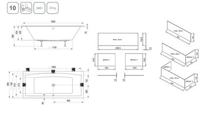 Inbouw Bad Formy 02 Slim Ravak