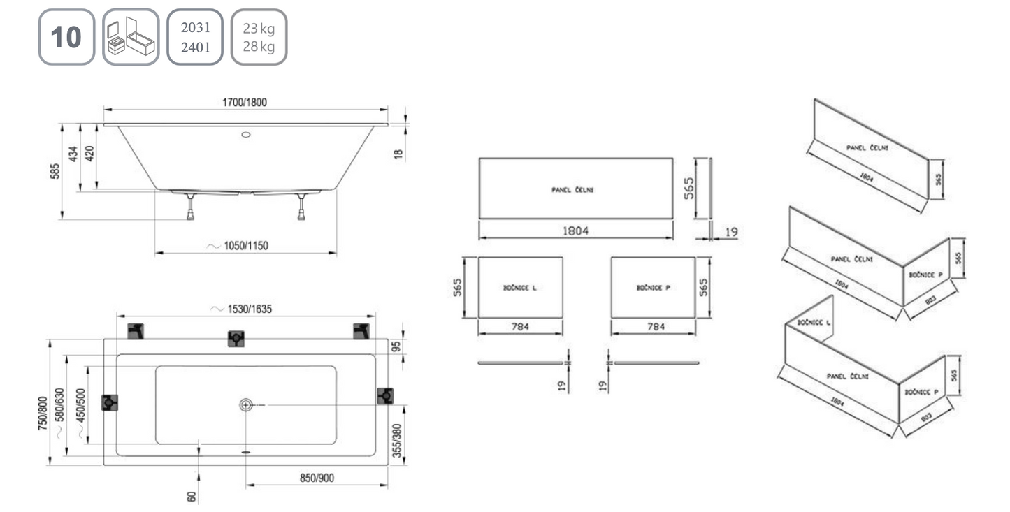 Inbouw Bad Formy 01 Slim Snowwhite