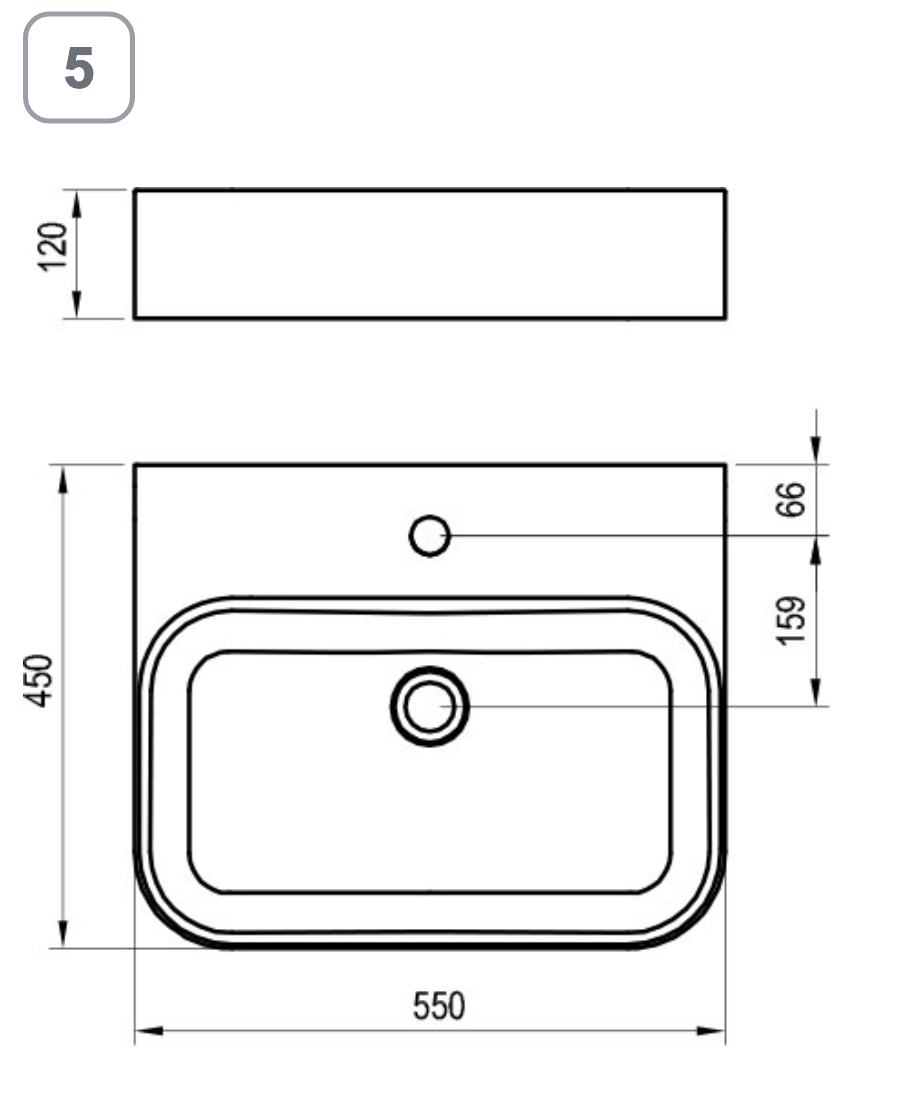 Ceramic Slim Wall R Wastafel