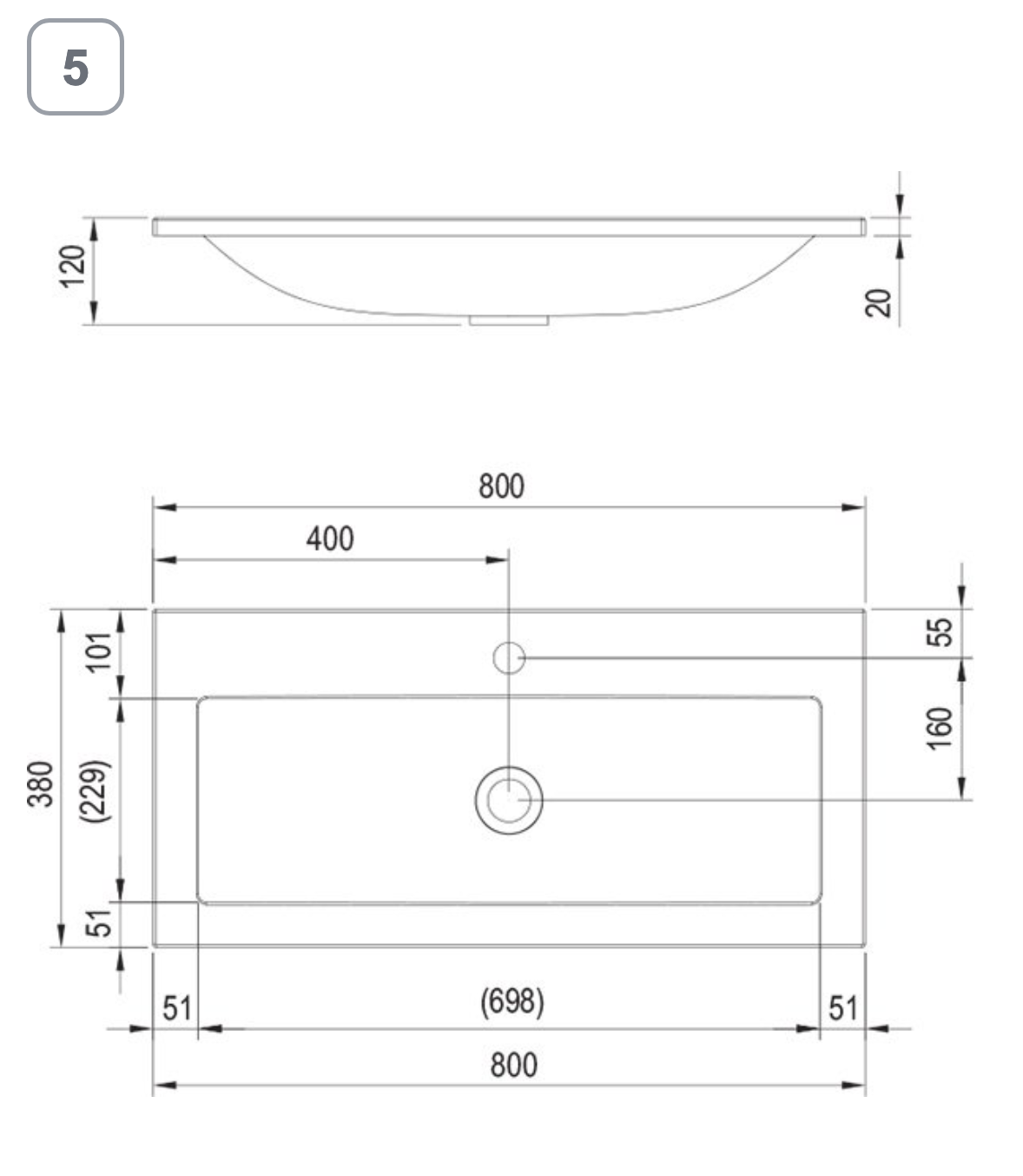 Clear 800 Wastafel L'oreau