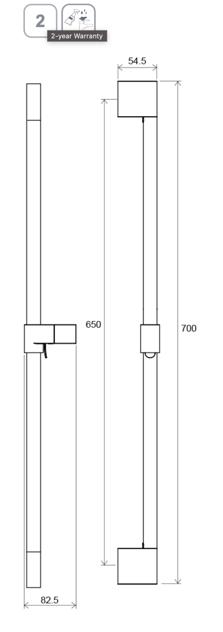 Shower rod with sliding shower holder All Colors L'oreau