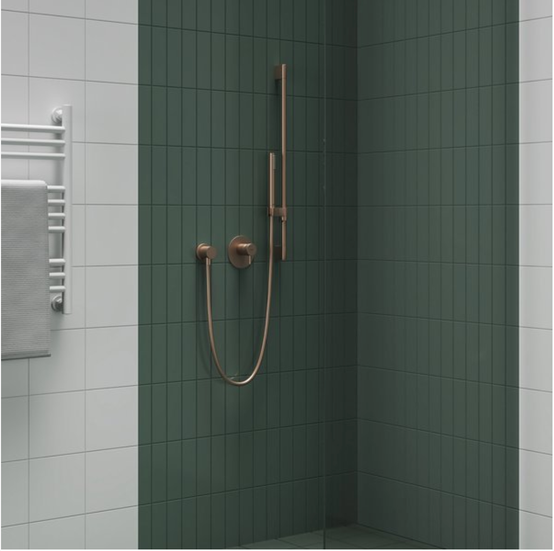 Shower rod with sliding shower holder Rose Gold - L'oreau