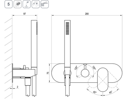 Eleganta Badkraan Inbouw Chrome