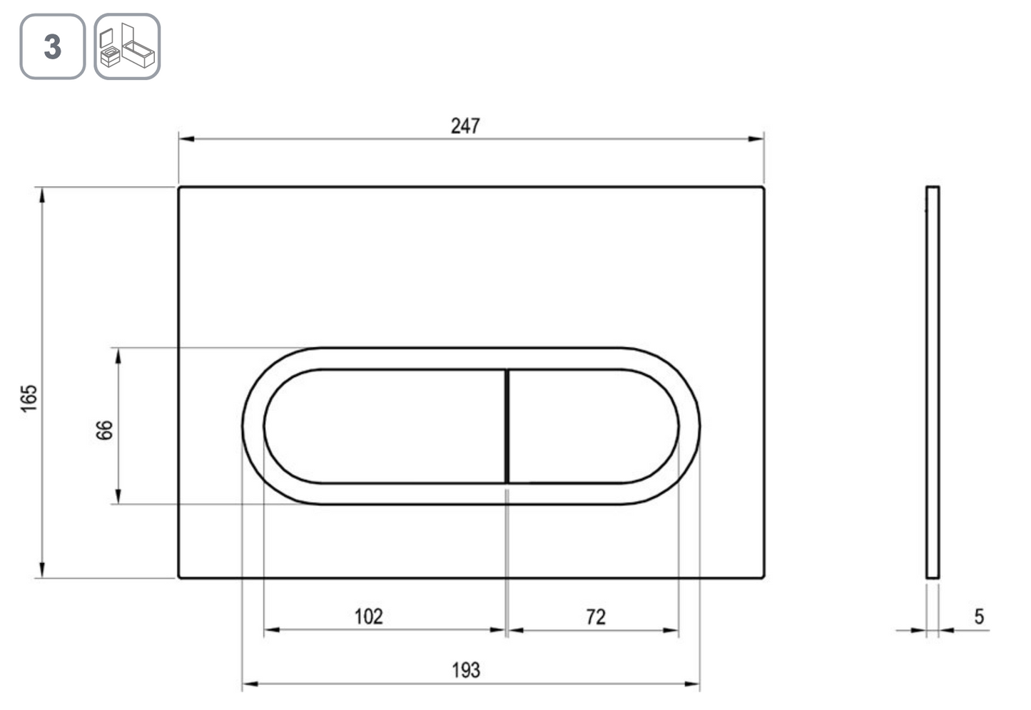 Toilet Chrome bedieningsknoppen