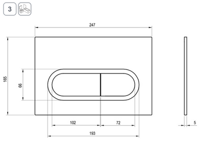 Toilet Chroom Bedieningsknoppen zwart