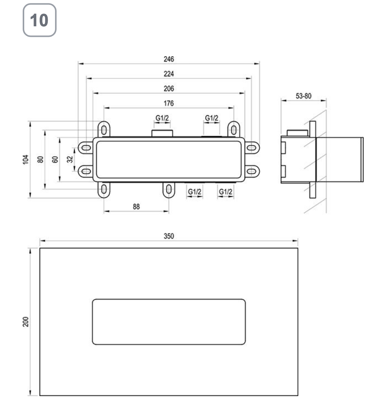 Eleganta Badkraan Inbouw Chrome