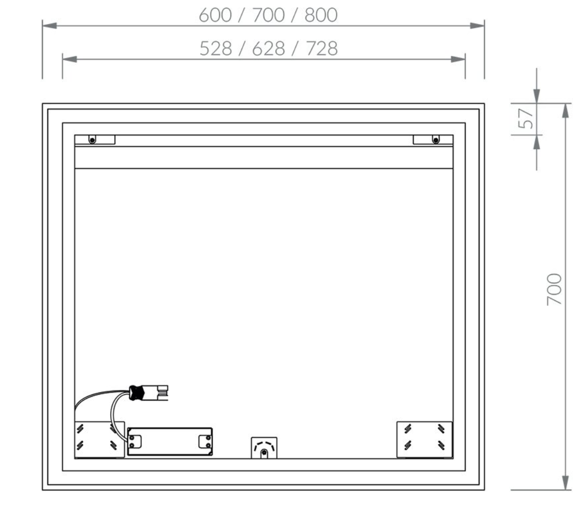 Miroir LED oblong et carré