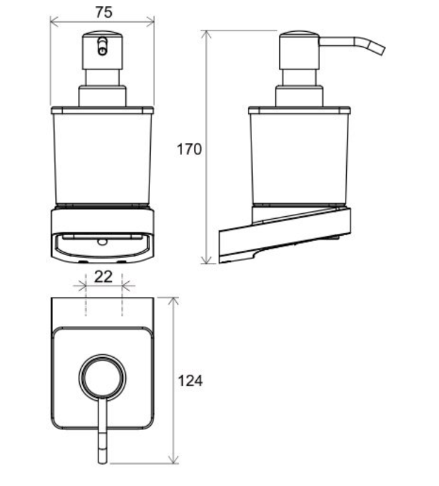 Zeepdispenser, Zwart