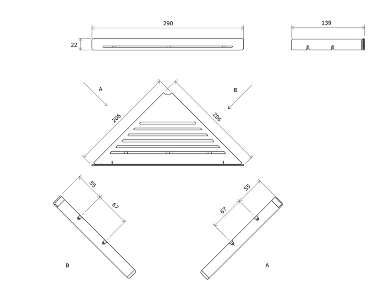 Doucheschap, Slim C, Doucheaccessoire, Chrome