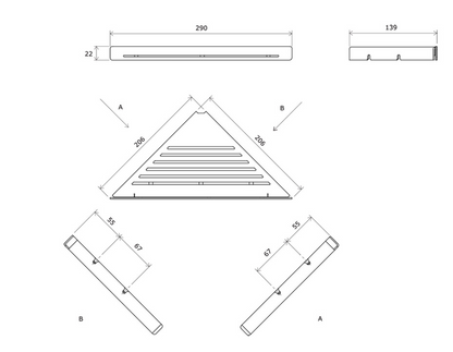 Doucheschap, Slim C, Doucheaccessoire, Chrome