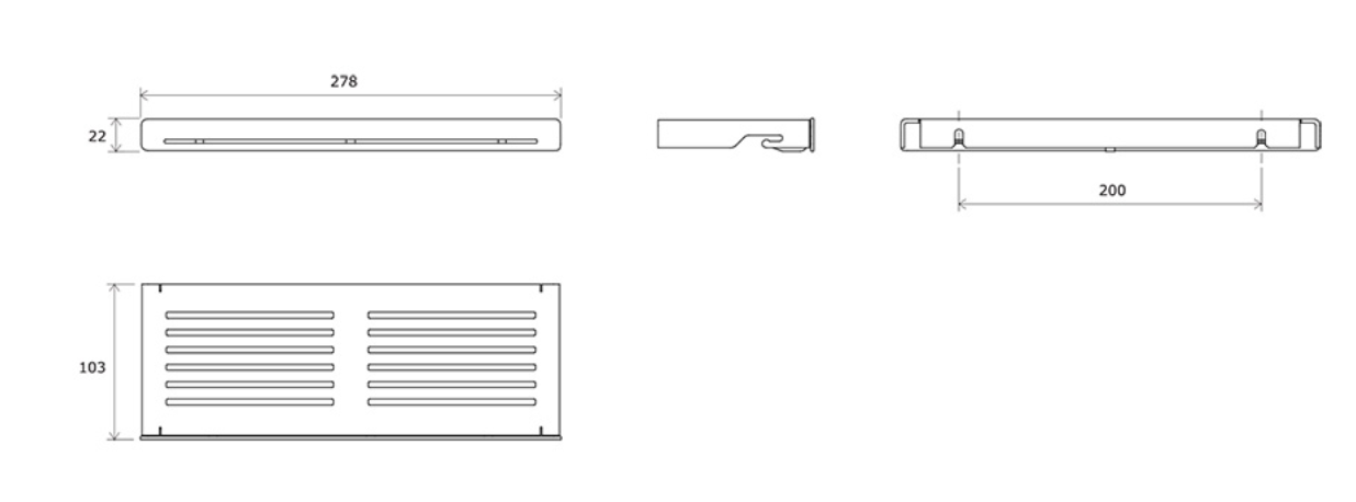 Badkamerschap, Slim S, Badkameraccessoire, Zwart Chrome