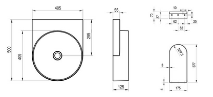 Yard 40 hangend wastafel wit - Moderne Keramische Wastafel