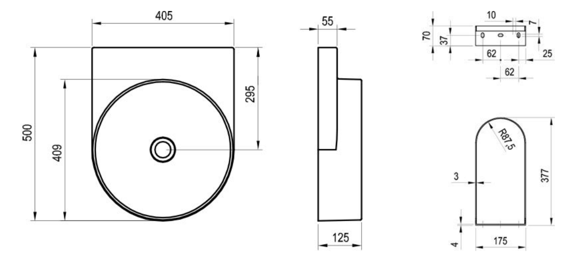 Yard 40 hangend wastafel Zwart - Moderne Keramische Wastafel