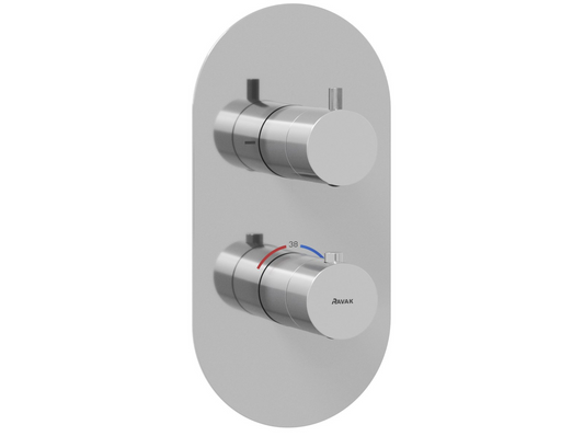 Espirit Chrome Tweeweg Inbouw Thermostaatkraan met Omstel - Luxe Douchekranen L'oreau