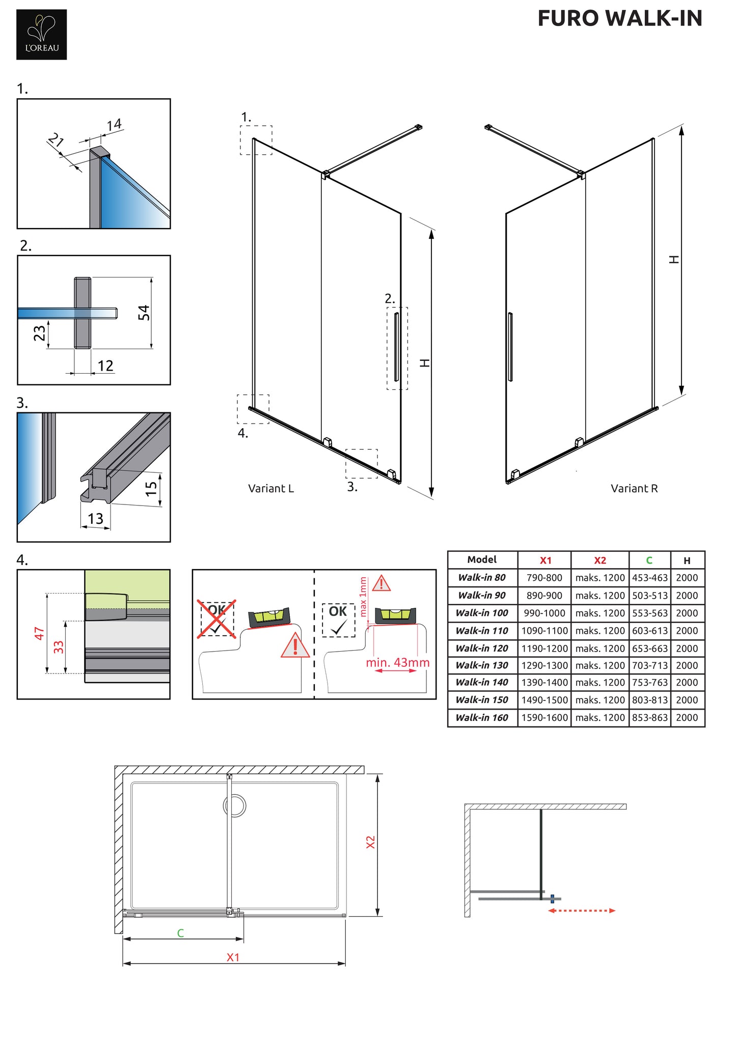 Furo Black Walk-in